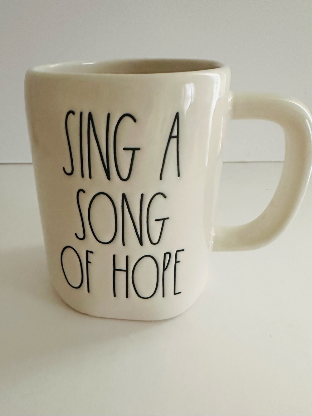 Rae Dunn Cream Ceramic 'Sing a Song of Hope' Mug